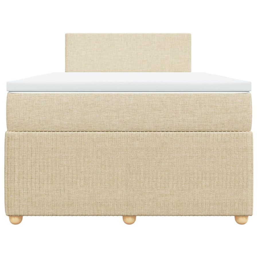 Boxspring met matras stof crèmekleurig 120x190 cm