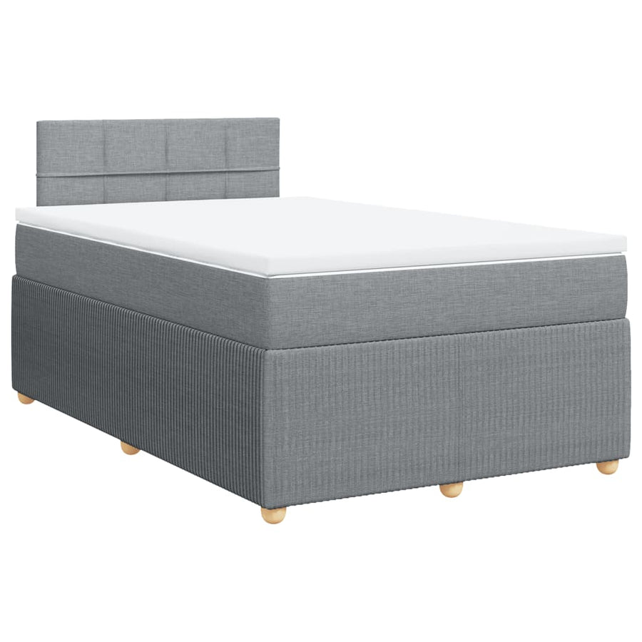 Boxspring met matras stof lichtgrijs 120x190 cm