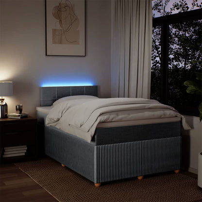 Boxspring met matras stof lichtgrijs 120x190 cm