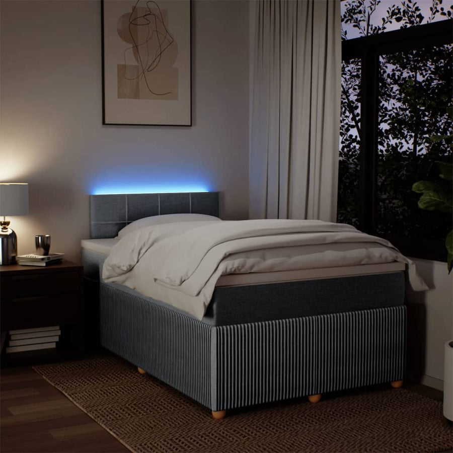 Boxspring met matras stof lichtgrijs 120x190 cm