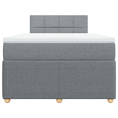 Boxspring met matras stof lichtgrijs 120x190 cm