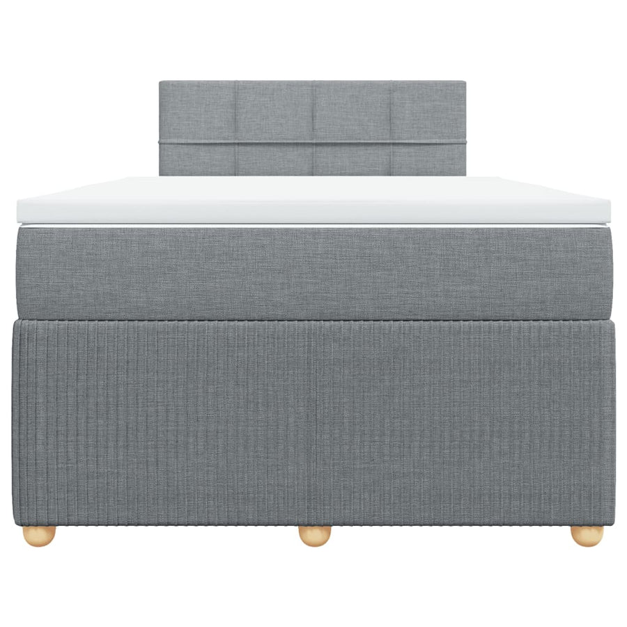 Boxspring met matras stof lichtgrijs 120x190 cm