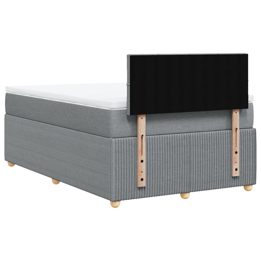Boxspring met matras stof lichtgrijs 120x190 cm