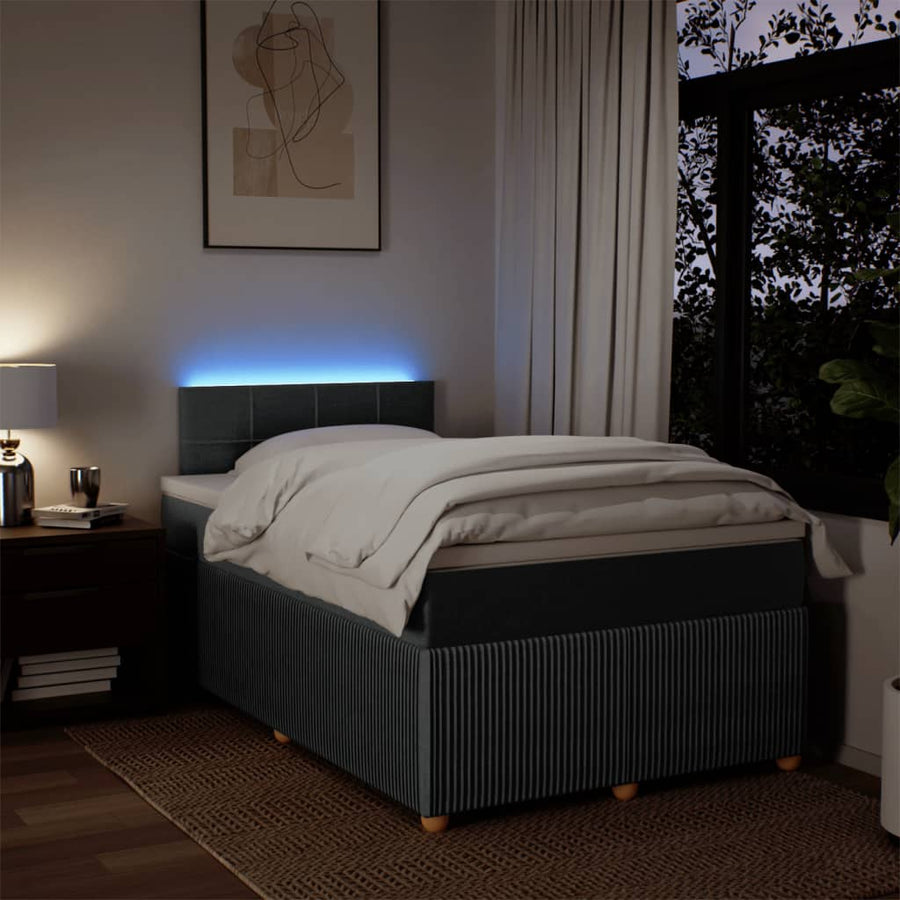 Boxspring met matras stof donkergrijs 120x190 cm