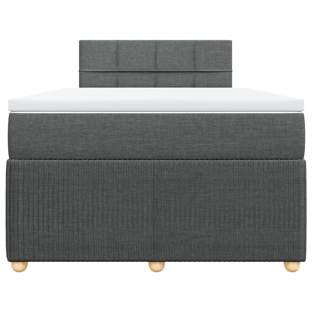 Boxspring met matras stof donkergrijs 120x190 cm