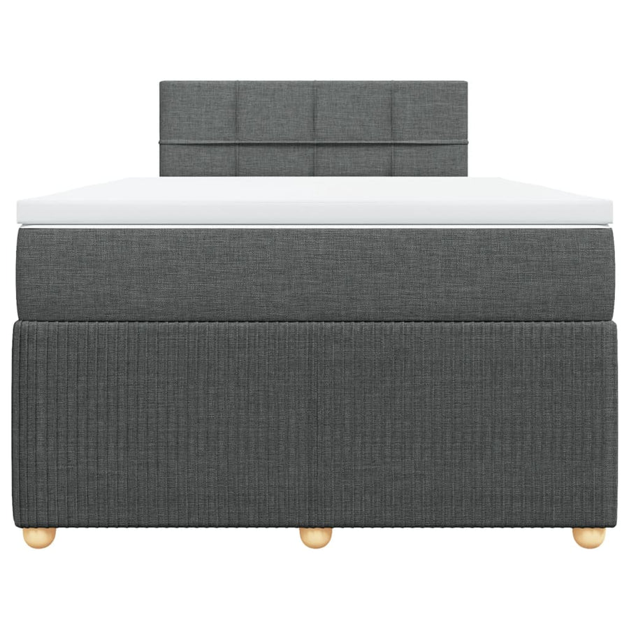 Boxspring met matras stof donkergrijs 120x190 cm