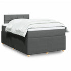 Boxspring met matras stof donkergrijs 120x190 cm