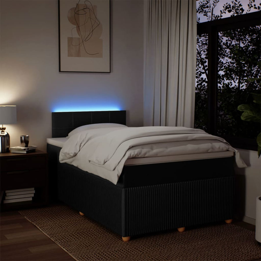 Boxspring met matras stof zwart 120x190 cm