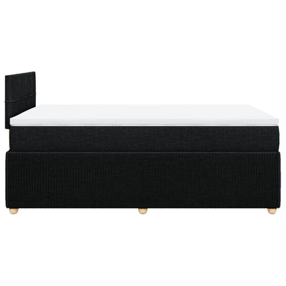 Boxspring met matras stof zwart 120x190 cm