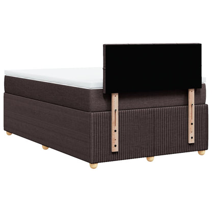 Boxspring met matras stof donkerbruin 120x190 cm