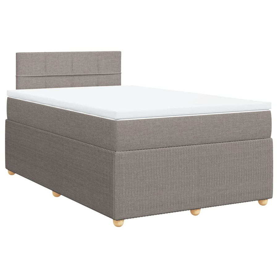 Boxspring met matras stof taupe 120x190 cm