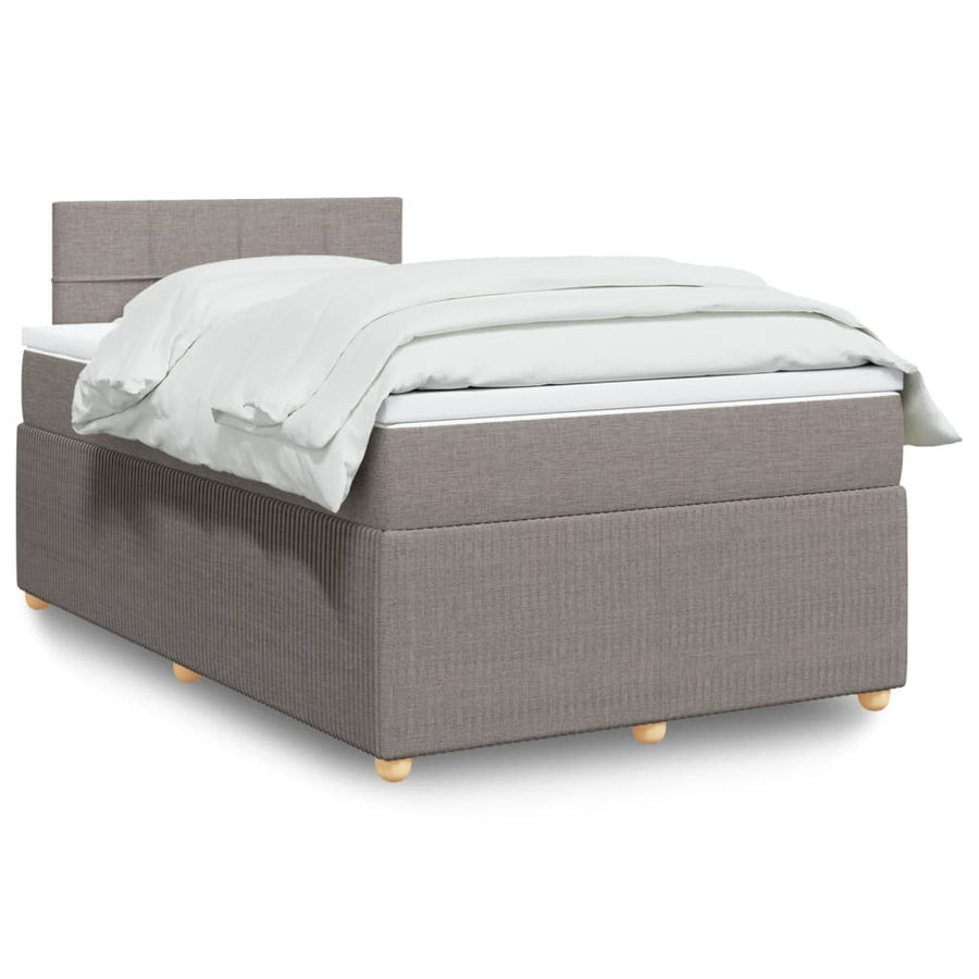 Boxspring met matras stof taupe 120x190 cm