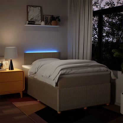 Boxspring met matras stof crèmekleurig 120x190 cm