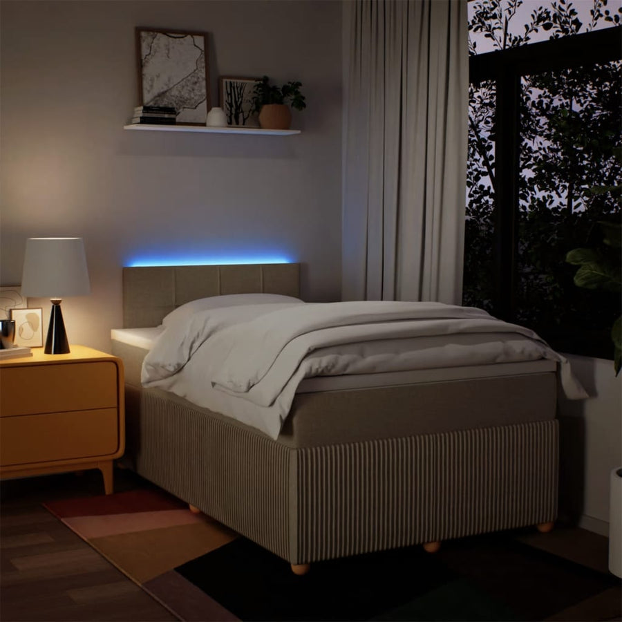 Boxspring met matras stof crèmekleurig 120x190 cm