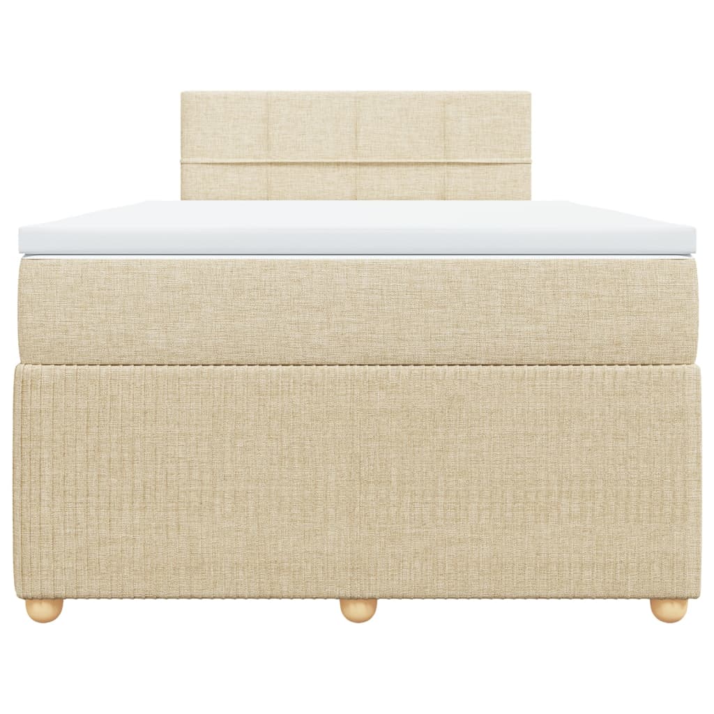 Boxspring met matras stof crèmekleurig 120x190 cm