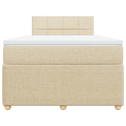 Boxspring met matras stof crèmekleurig 120x190 cm