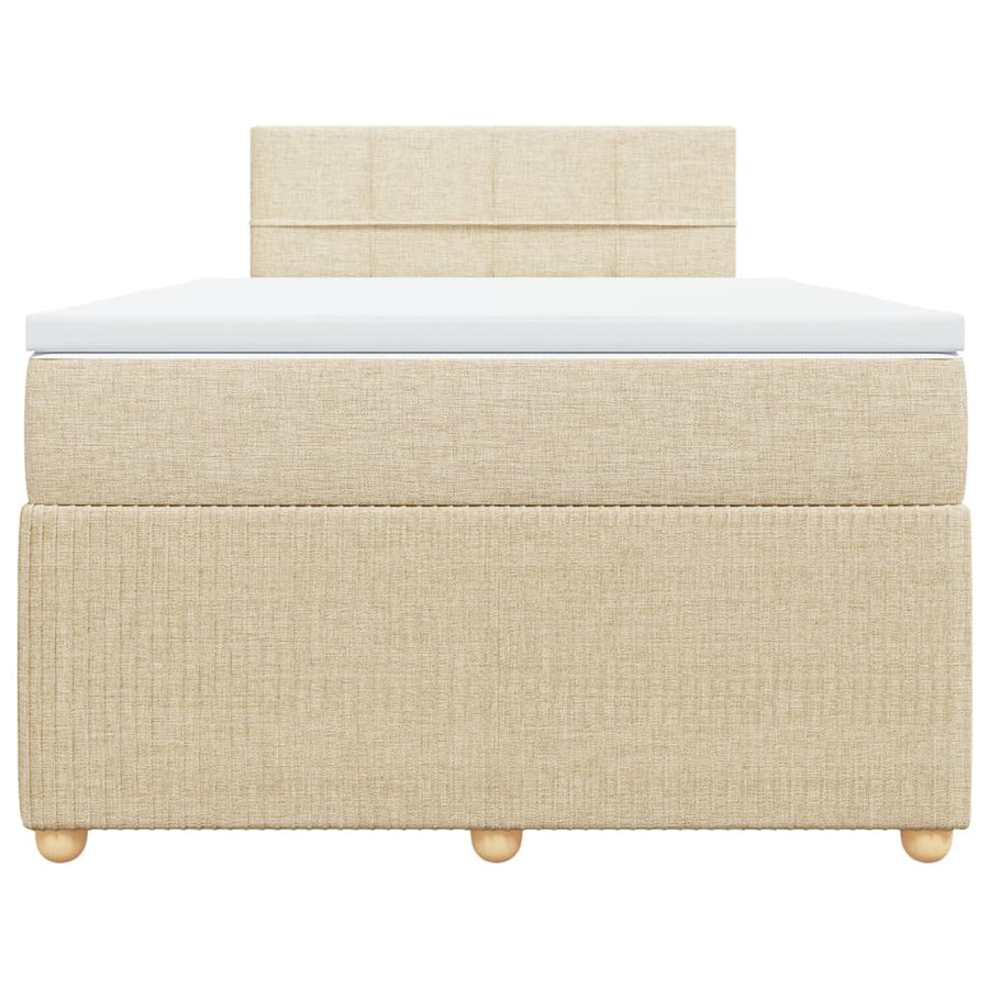 Boxspring met matras stof crèmekleurig 120x190 cm