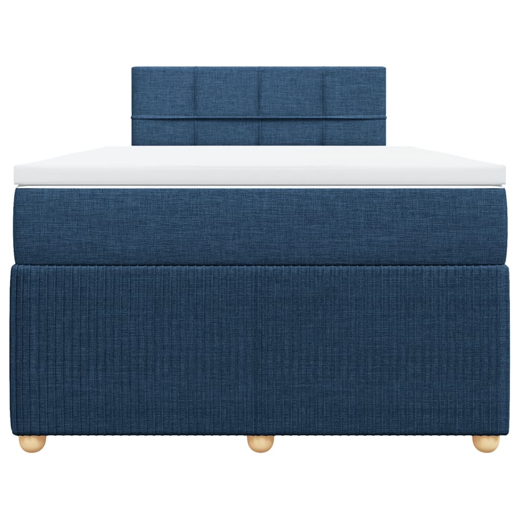 Boxspring met matras stof blauw 120x190 cm