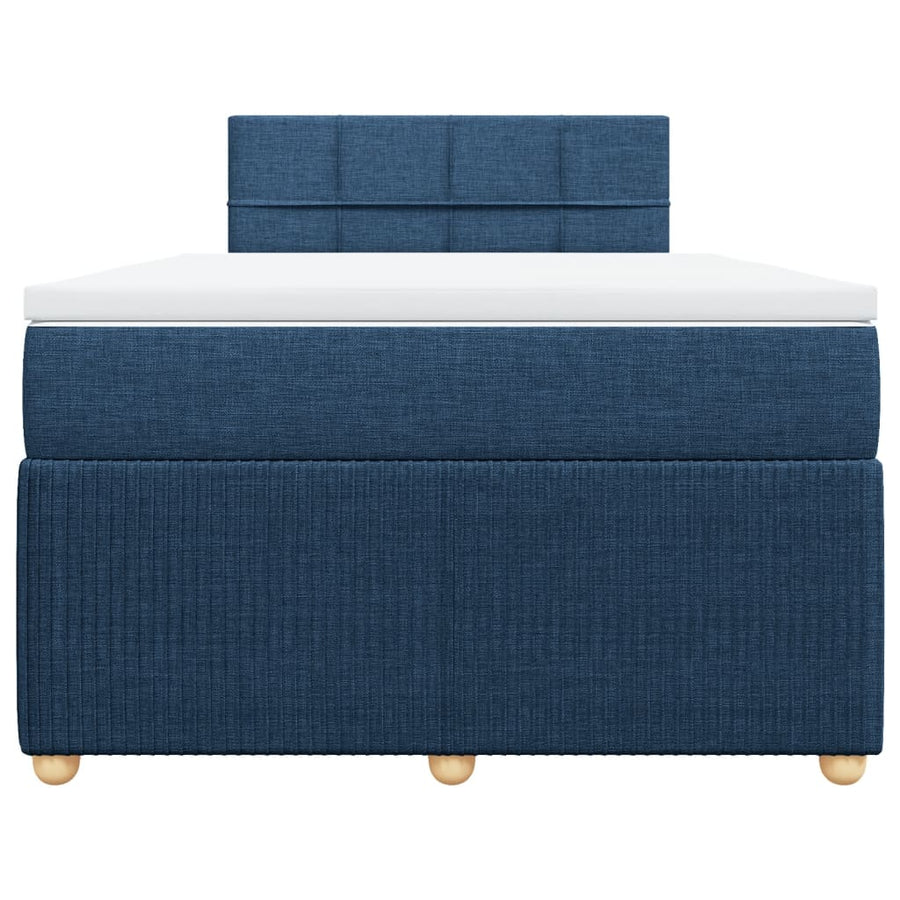 Boxspring met matras stof blauw 120x190 cm