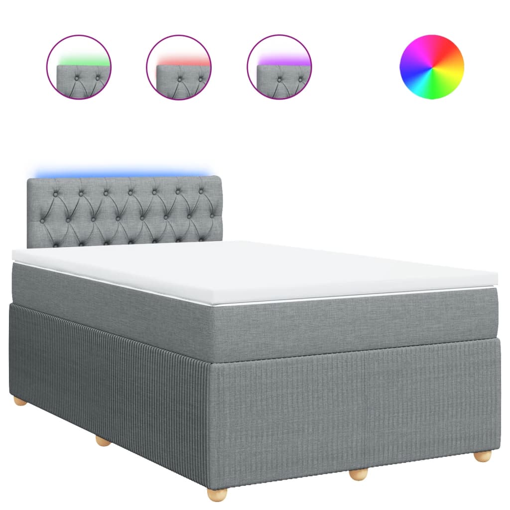 Boxspring met matras stof lichtgrijs 120x190 cm