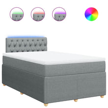 Boxspring met matras stof lichtgrijs 120x190 cm