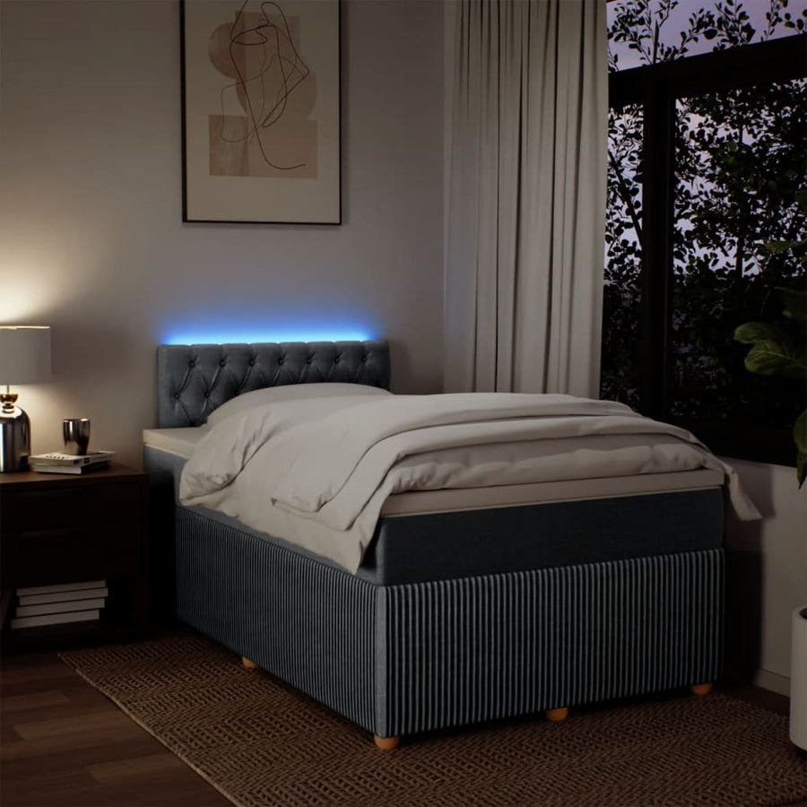 Boxspring met matras stof lichtgrijs 120x190 cm