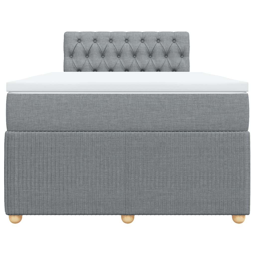 Boxspring met matras stof lichtgrijs 120x190 cm