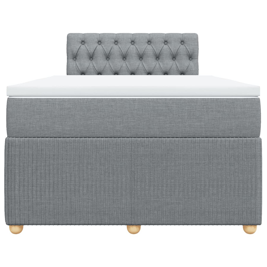 Boxspring met matras stof lichtgrijs 120x190 cm