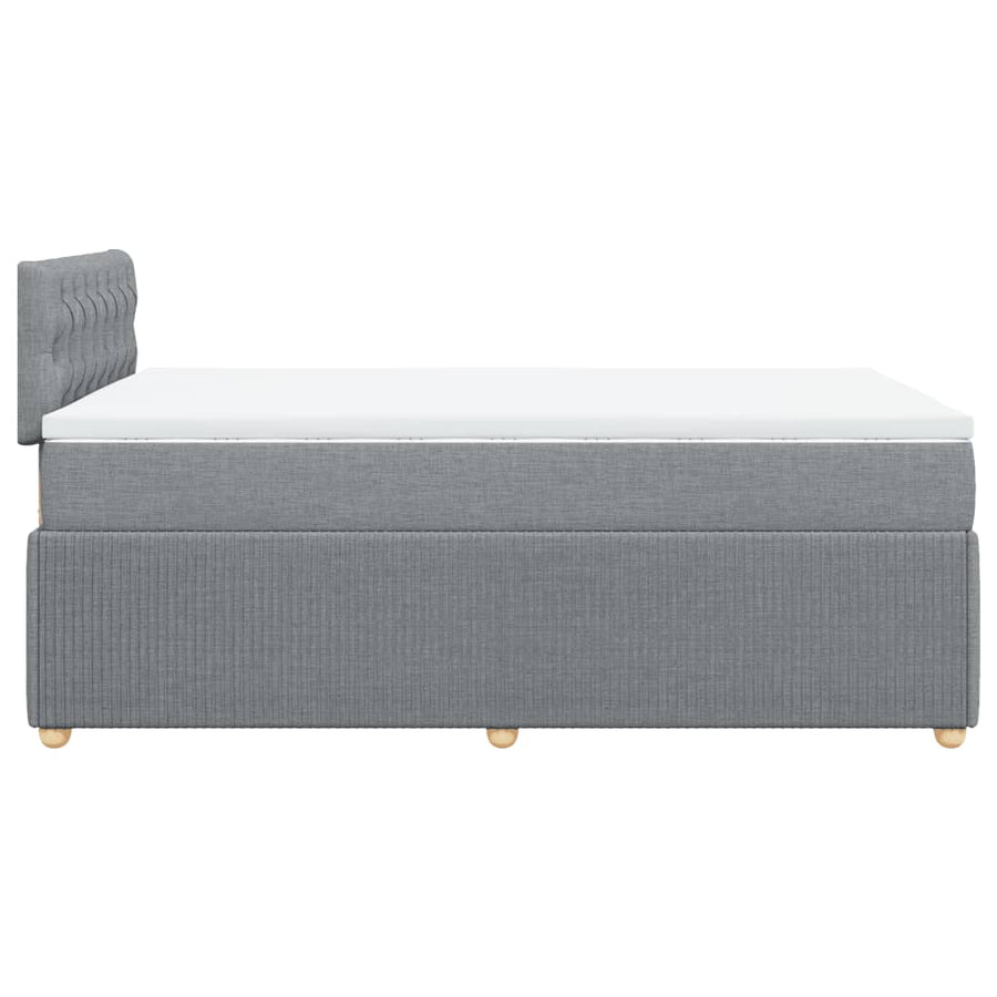 Boxspring met matras stof lichtgrijs 120x190 cm