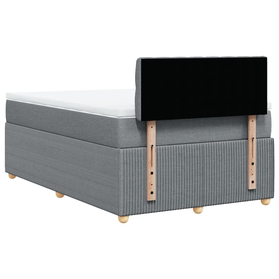 Boxspring met matras stof lichtgrijs 120x190 cm