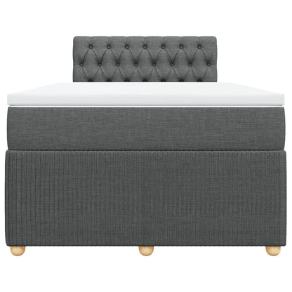 Boxspring met matras stof donkergrijs 120x190 cm