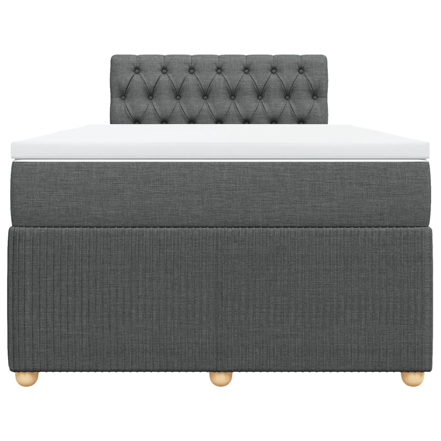 Boxspring met matras stof donkergrijs 120x190 cm