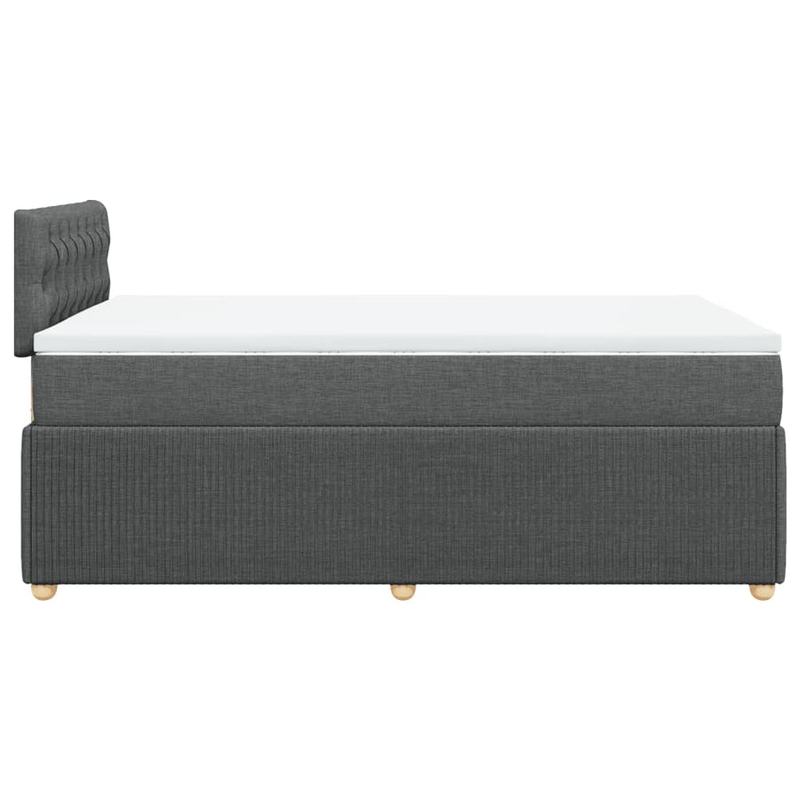 Boxspring met matras stof donkergrijs 120x190 cm