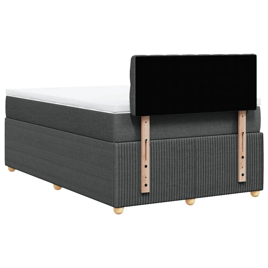 Boxspring met matras stof donkergrijs 120x190 cm