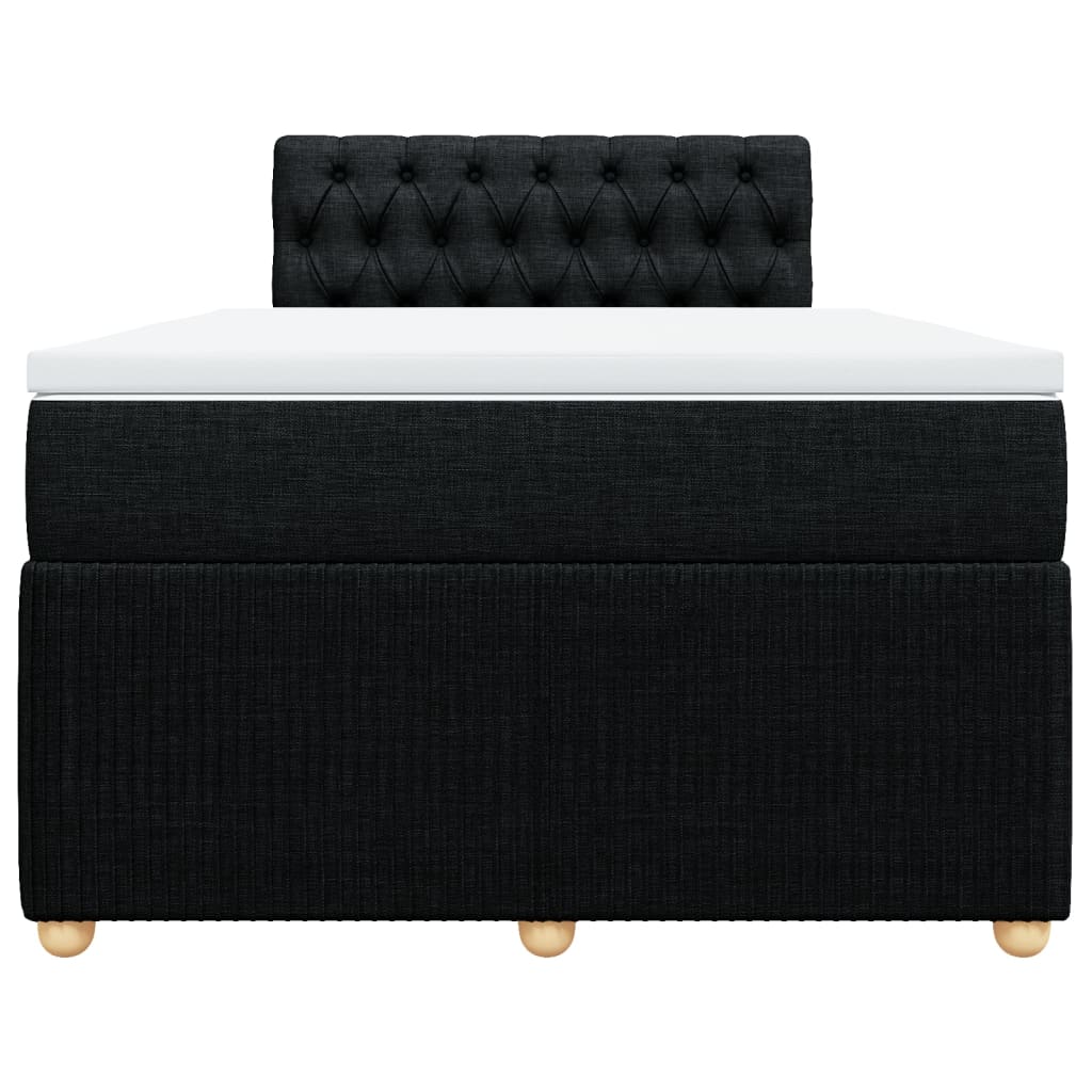 Boxspring met matras stof zwart 120x190 cm