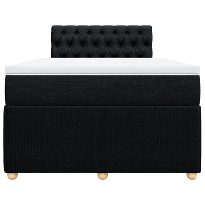 Boxspring met matras stof zwart 120x190 cm