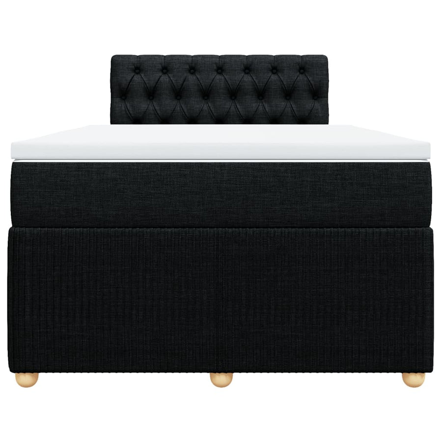 Boxspring met matras stof zwart 120x190 cm