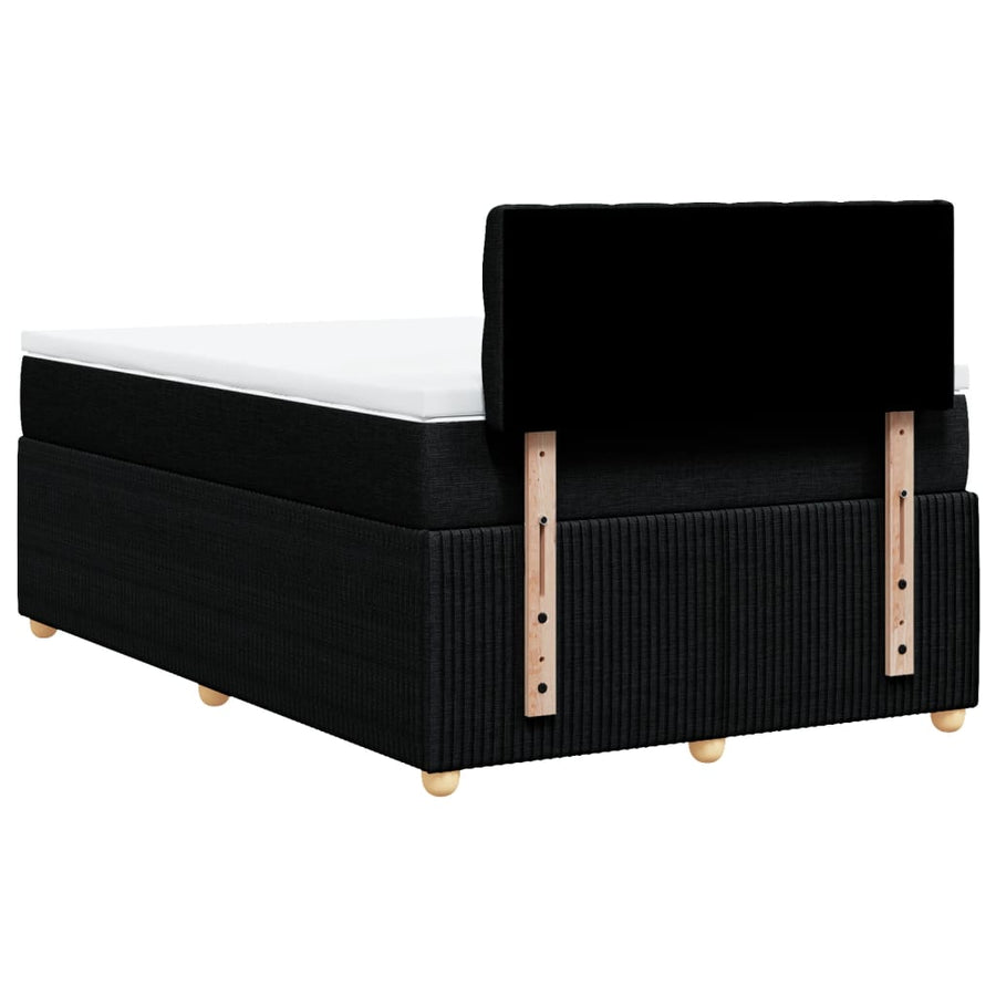 Boxspring met matras stof zwart 120x190 cm