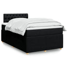 Box spring bed with black fabric mattress 120x190 cm