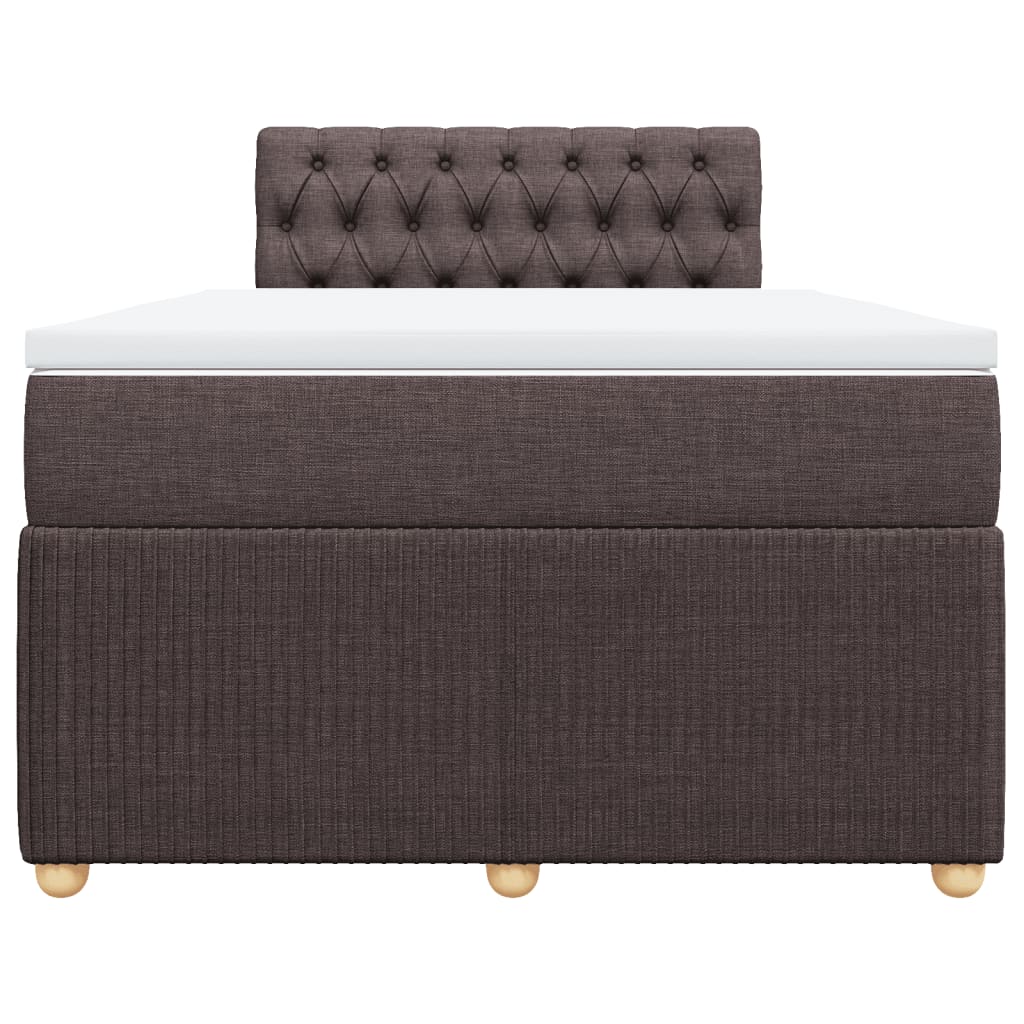 Boxspring met matras stof donkerbruin 120x190 cm