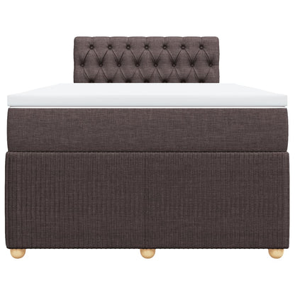 Boxspring met matras stof donkerbruin 120x190 cm