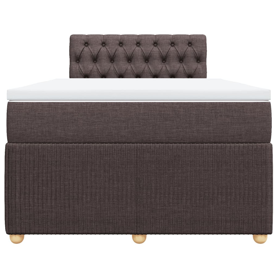 Boxspring met matras stof donkerbruin 120x190 cm