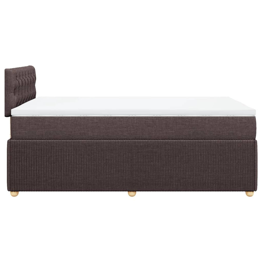Boxspring met matras stof donkerbruin 120x190 cm