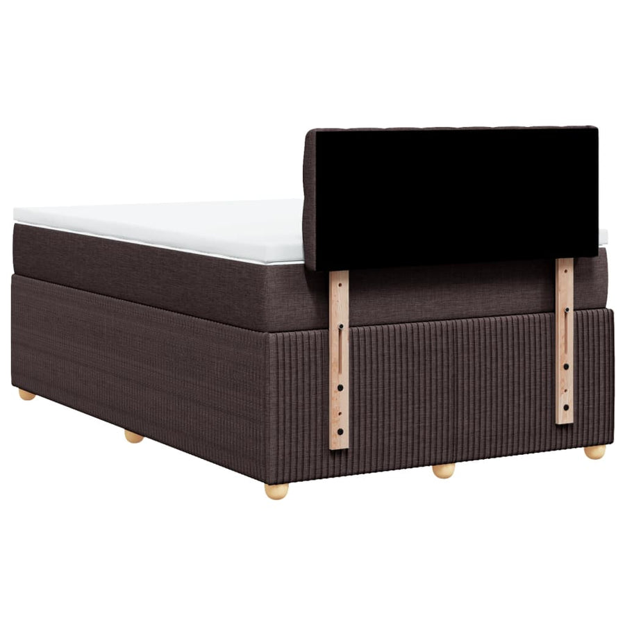 Boxspring met matras stof donkerbruin 120x190 cm