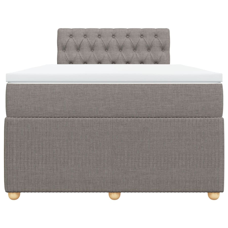 Boxspring met matras stof taupe 120x190 cm