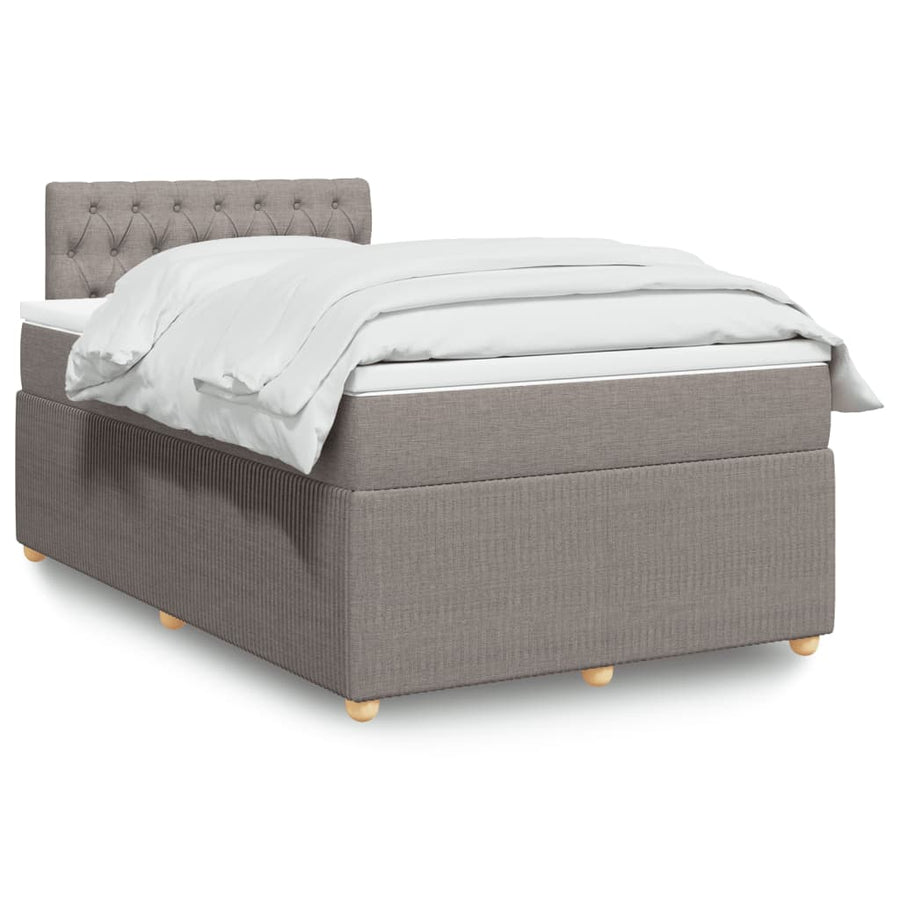 Boxspring met matras stof taupe 120x190 cm