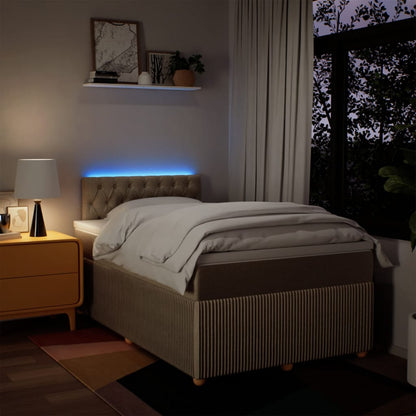 Boxspring met matras stof crèmekleurig 120x190 cm