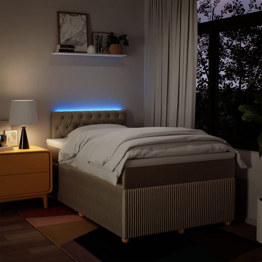 Boxspring met matras stof crèmekleurig 120x190 cm
