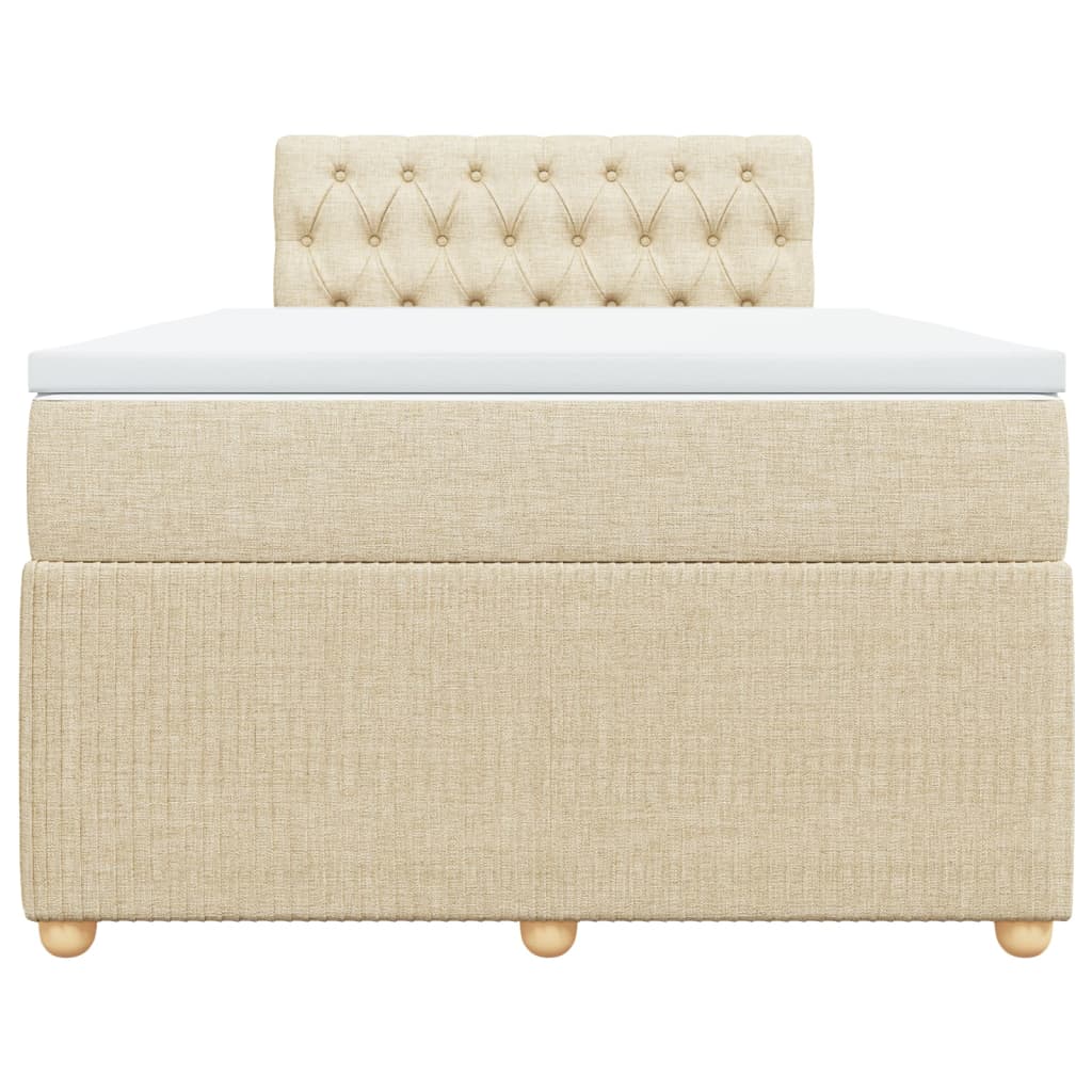 Boxspring met matras stof crèmekleurig 120x190 cm