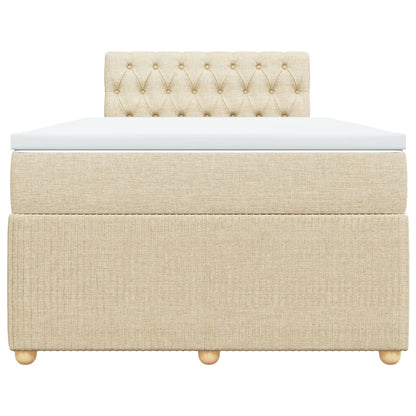 Boxspring met matras stof crèmekleurig 120x190 cm